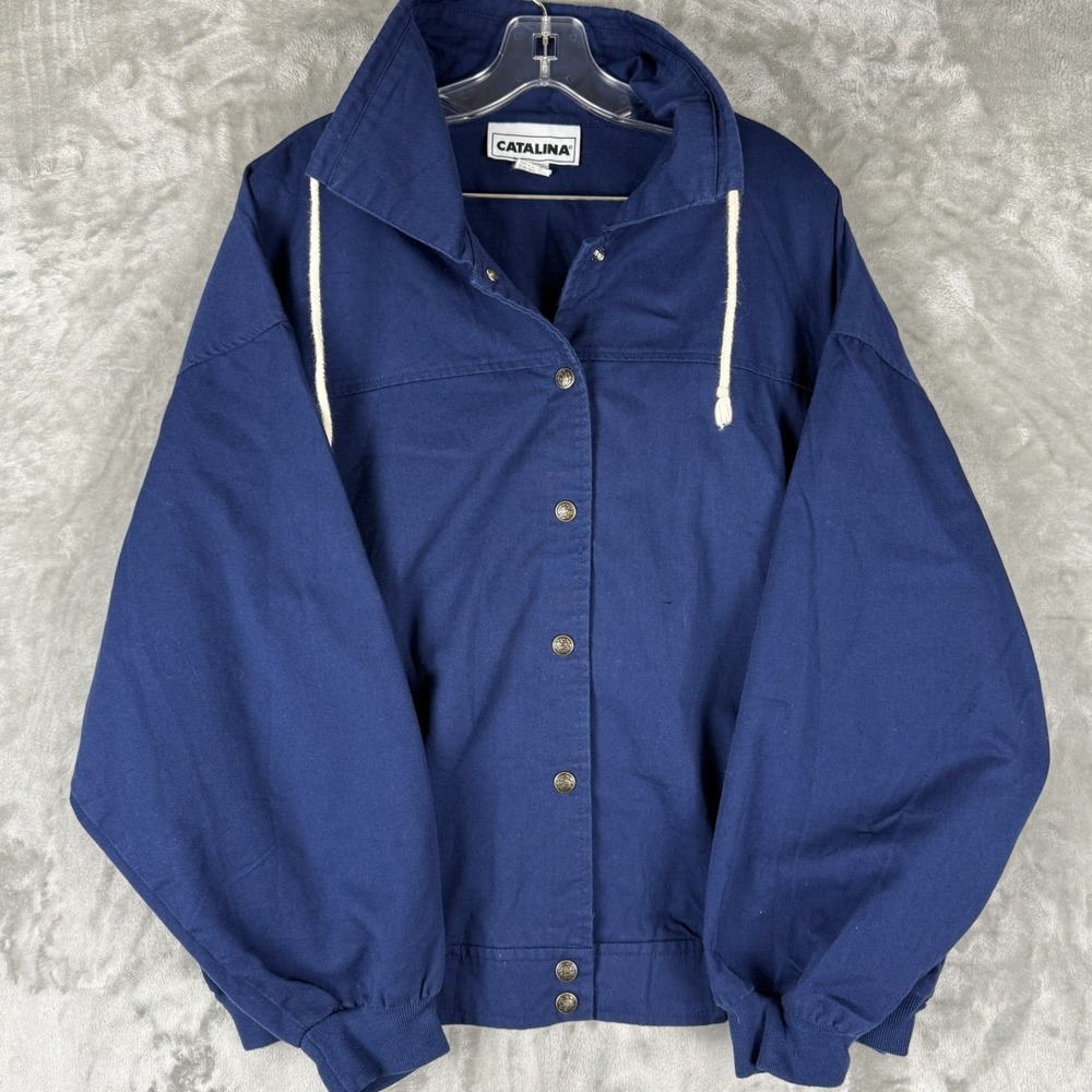 Catalina Mens Navy‎ Blue Button Up Jacket Size 18